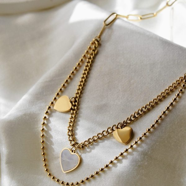 Collier "White and Gold Heart"